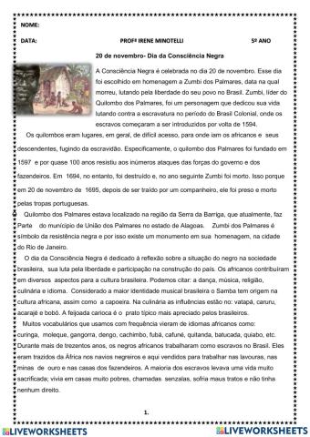 Dia da consciência negra