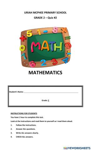 Math quiz 2