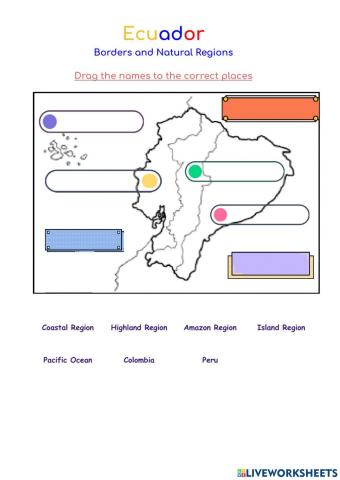 Ecuador borders and regions