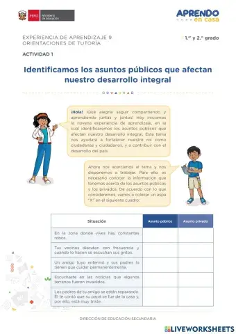 Identificamos los asuntos públicos que afectan nuestro desarrollo integral