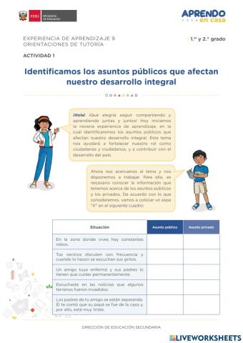 Identificamos los asuntos públicos que afectan nuestro desarrollo integral