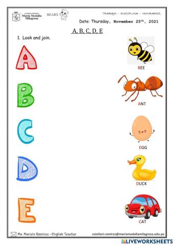 Alphabet abcde