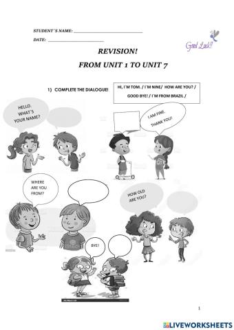 Revision unit 1 to 7