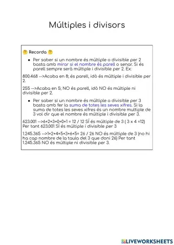 Nombres divisibles per 2 i 3