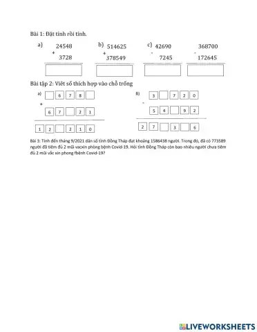 Phép cộng , phép trừ