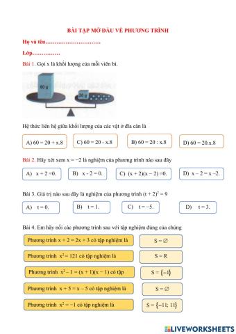 Mở đầu về phương trình