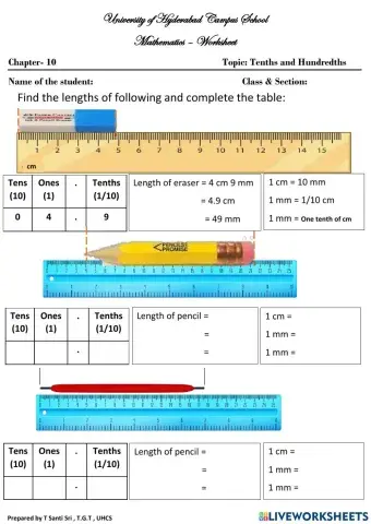 Tenths and Hundredths