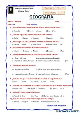 Geografía 6to Primaria