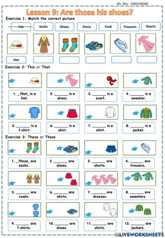 Lesson 9: are these his shoes?