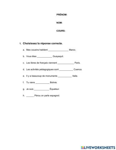 La destination et la provenance