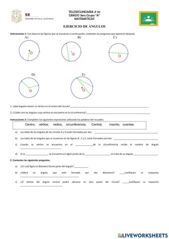 Angulos en circunferencia