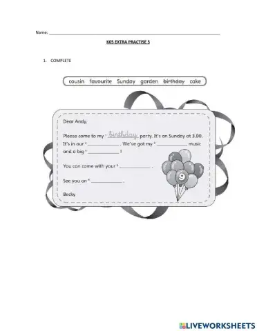 K05 Extra Practise 5