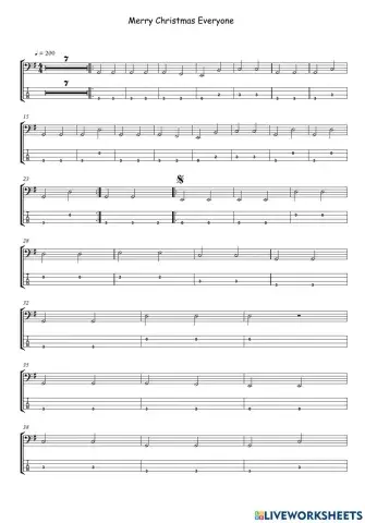 Snow is falling Bass guitar 1