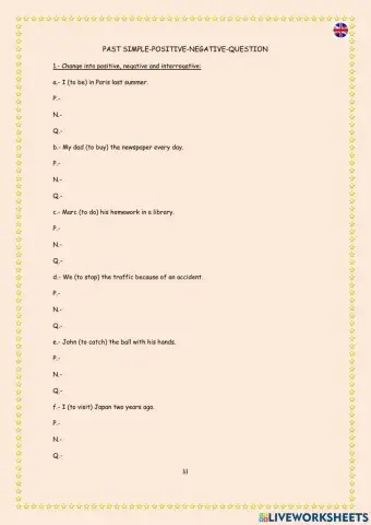 Past simple-positive, negative-interrogative