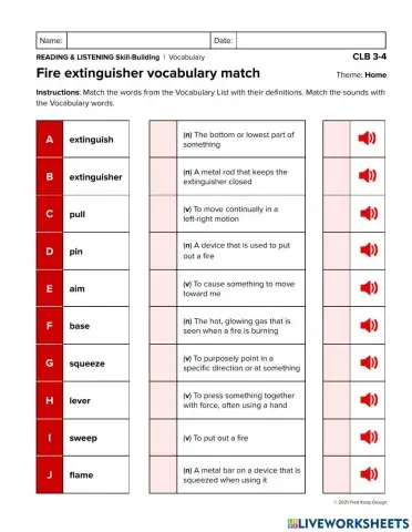 SB-Fire extinguisher vocabulary match