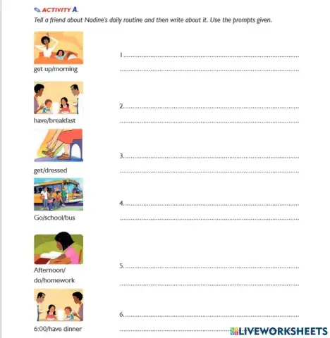 Nadine's daily routine