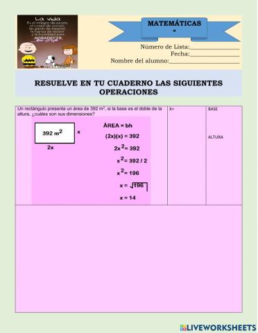 Problemas de ecuaciones cuadraticas