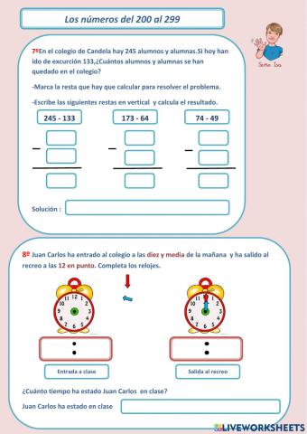 Los números del 200 al 299