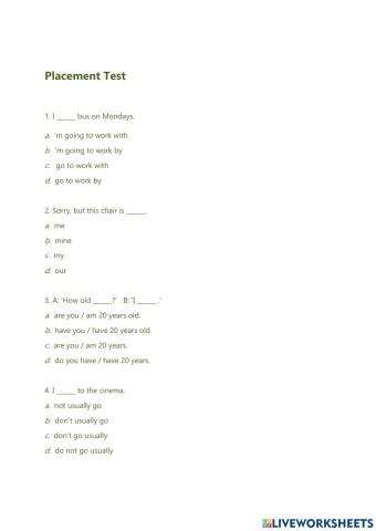 Placement test