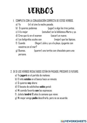Verbos 2º primaria