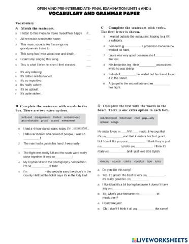 Open Mind Pre- Intermediate final 4-5