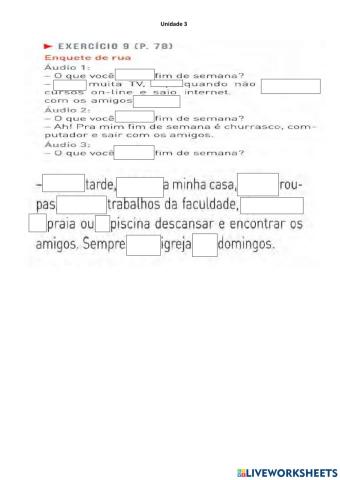 78 - Verbos em presente contração, expressão de tempo