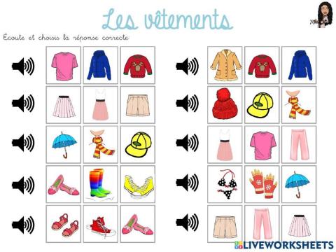 Les vêtements à l'oral