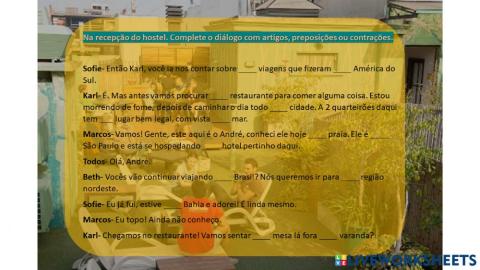 Contrações, preposições, artigos