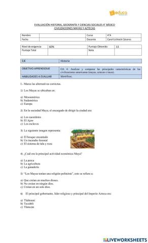 Civilización Maya y Azteca