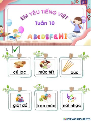 Phiếu Tiếng Việt cuối tuần 10