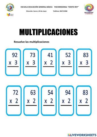 Multiplicación con la tabla del 2 y 3