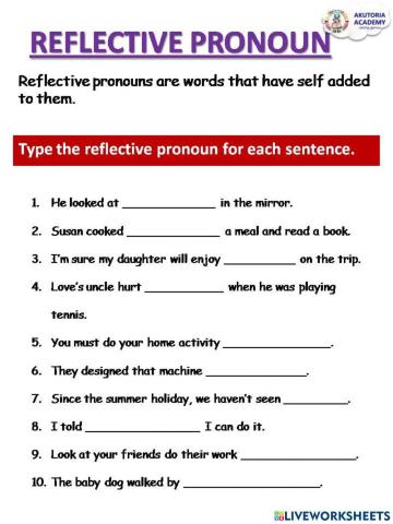 Reflective Pronoun