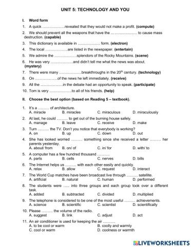 MOET English 10-Unit 5