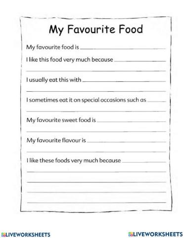 Writing: my favourite food