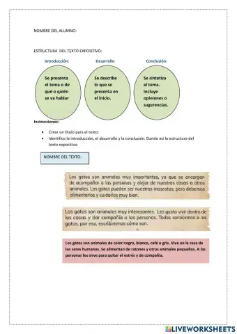 Estructura del texto expositivo.