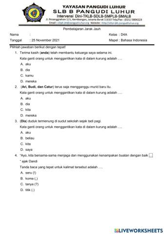 Soal Latihan - Bahasa Indonesia