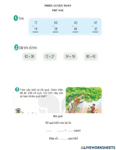 Luyện tập Toán trang 90