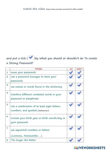 Create a strong password