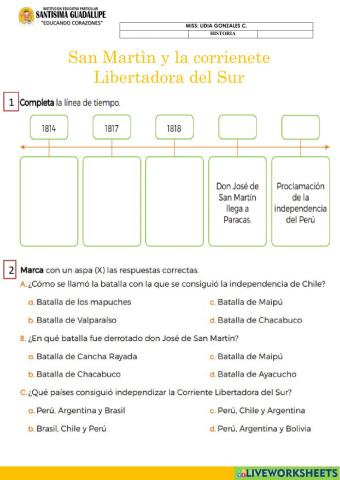 San martin y la corriente libertadora del sur