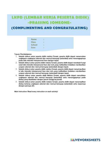 Complimenting others