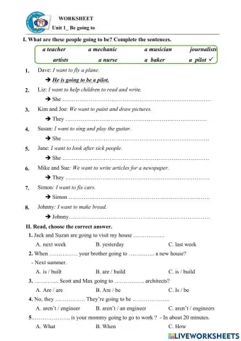 Unit 5- be going to 3