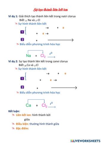 Sự tạo thành liên kết ion