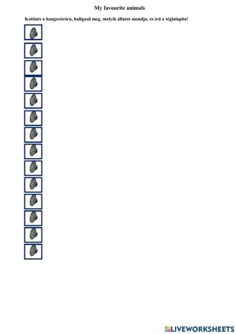 My favourite animals