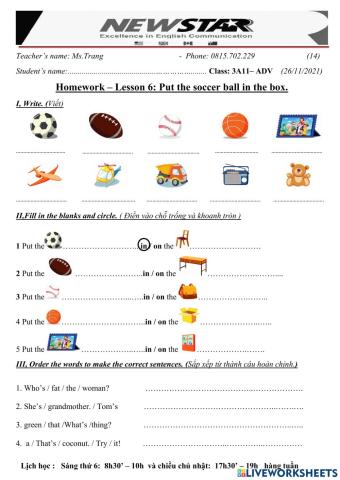 3A11- Lesson 6 - Put the soccer ball in the box