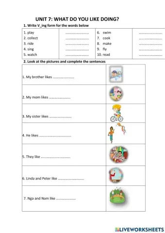 Unit 7 : What do you like doing?
