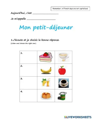 Mon petit-déjeuner