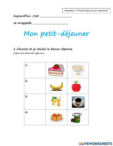Mon petit-déjeuner