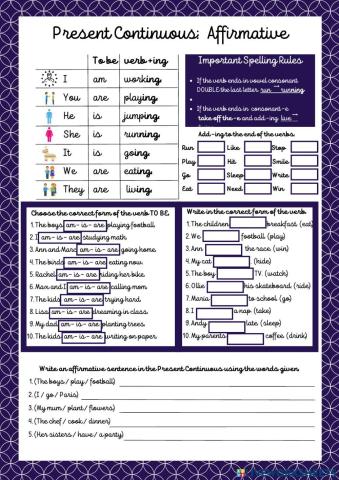 Present Continuous Affirmative