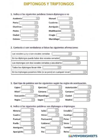 Diptongos y triptongos