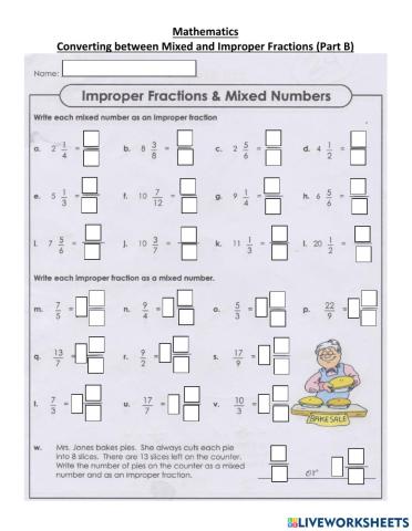 Converting between Mixed and Improper Fractions